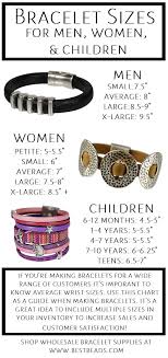 Average Wrist Sizes For Men Women And Children Use This Chart As A Guide When Making Bracelets More Leather Bracelet Sizes Jewelry Wholesale Gold Jewelry