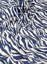 Zebra animal skin print 100% cotton poplin fabric by rose & hubble white black. White Blue Zebra Animal Print 100 Poplin Cotton Fabric Material By Yard 44 W Ebay