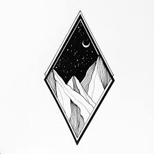 Nightly Mountains This Is Available As Logo Design Dm If Interested Illustrator Illu Geometric Tattoo Landscape Mountain Tattoo Design Star Tattoo Designs