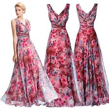 Floral New Long Chiffon Bridesmaid Evening Formal Party Cocktail Dress Gown Prom Chiffon Dress Long Ball Gowns Evening Prom Dresses Long