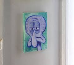Squidward Art Annoyed Squidward Inside Squidward S House Etsy Squidward Art Home Art Art