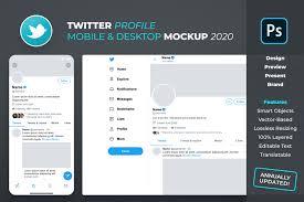 Great for making quick mockups. Twitter Profile Mockup Creative Photoshop Templates Creative Market