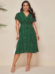 Free shipping order over $80 buy 3 use 8% off code : Plus Polka Dot Belted A Line Dress Shein Eur