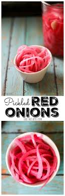 Pickled Red Onions Are A Bright Condiment That Is Easy To Make And Goes Great With Just About Anything Ta Pickled Red Onions Canning Recipes Red Onion Recipes