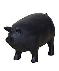 Transpac Resin Chalkboard Pig Table Topper Medium Black Pig Figurines Transpac Black Chalkboard