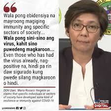 Walang ebidensya na nagsasabing nagkakaroon ng "resilience" ang mga  mahihirap laban sa COVID-19, pinahayag ng DOH nitong Huwebes. Matapos ito  ng mga balita ukol sa sinabi ni Presidential adviser