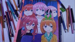 Drawing Ichika Nakano, Nino Nakano, Miku Nakano, Yotsuba Nakano, Itsuki  nakano (go toubun hanayome) - YouTube