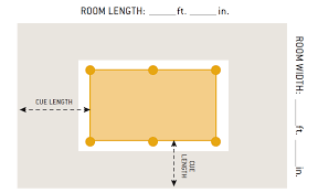 service repair room size chart peters billiards