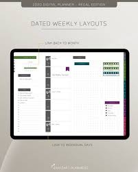 2020 Digital Planner Dated Daily Weekly Monthly Etsy In 2020 Digital Planner Digital Sticker Planner