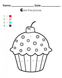 By best coloring pages july 8th 2013. Color By Numbers With This Cup Cake Coloring Sheet