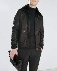 Image 1 Of Faux Leather Jacket With Detachable Collar From Zara Leather Jacket Mens Street Style Faux Leather Jackets