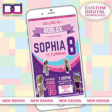 Excited To Share This Item From My Shop Digital File Roblox Invitation Girl Roblox Text Invite Roblox Zoo Thank You Card Design Kids Birthday Party Roblox