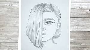 Cute disney drawing i love how simple this is it would be great. How To Draw A Girl Face With Cool Hairstyle Youtube