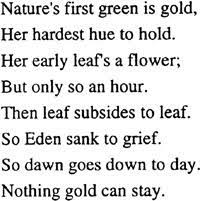 Her early leaf's a flower; Nothing Gold Can Stay By Robert Frost Download Scientific Diagram