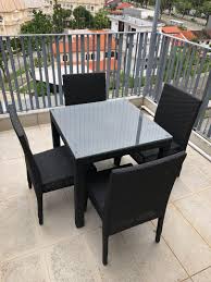 Grand patio balcony chair and table set, 2 chairs and 1 table, premium steel, easy to fold, bistro table and chairs for balcony,yard, garden, various of colours (red) 4.7 out of 5 stars 2,395 £119.98 £ 119. Outdoor Dining Set Furniture Home Living Furniture Tables Sets On Carousell