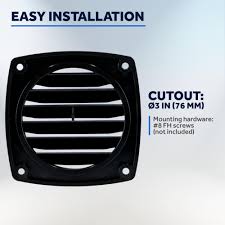 فتحات تهوية خرطوم فلوفيرد FO1675 من فايف أوشينز، منطقة تهوية بقطر 7.62 سم،  أسود، بلاستيك أكريلونتريل بوتادين ستايرين المصبوب بالحقن، 6 فتحات، سهلة  التركيب : Amazon.ae: المستلزمات الرياضية