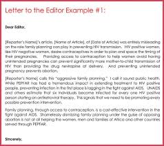 Letter To The Editor Sample Letters Examples