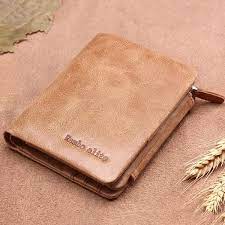 men genuine leather vintage trifold short wallet leather wallet mens leather wallet mens coin purse