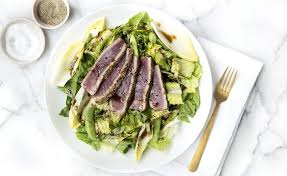 Seared Tuna Salad Ingredients Balsamic Dressing 3 Tablespoons Balsamic Vinegar 1 Garlic Seared Tuna Salad Salad With Balsamic Dressing Low Carb Chicken Salad
