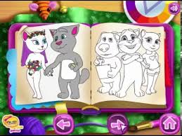 Talking tom coloring is fun online game suitable for all ages, we have cool images of our lovley talking tom waiting for you to be. Baby Game Talking Tom And Talking Angela Coloring Book Youtube