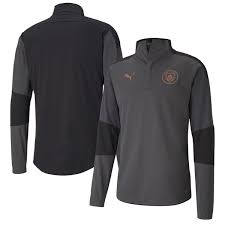 Home, away, 3rd, training kit. Manchester City Trainingsregenoberteil Dunkelgrau