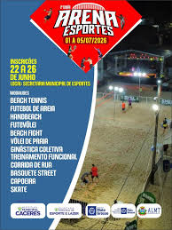 Arena de Esportes come&ccedil;a 01/07 e promete agitar a Praia do Daveron durante o 43&ordm; FIPe - Prefeitura Municipal de C&aacute;ceres