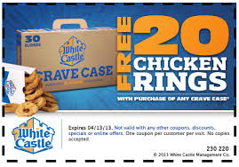 White Castle Why Are U So Far Away 20 Chicken Rings Free With Your Crave Case At White Castle Coupon Via The Coupons Crave Case Chicken Ring Coupon Apps