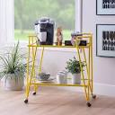Linon Lawsonia 2-Tier Mid-Century Modern Mobile Bar Cart with ...