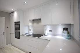Check spelling or type a new query. White Gloss J Pull Contemporary Kitchen With Light Grey Quartz Worktop Modern Kitchen Other By Lords Houzz