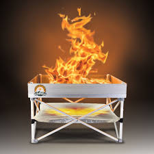 The top prevents rain from getting into the fire pan, and its open sides allow you to add wood easily. Fireside Outdoor Pop Up Fire Pit Nrs