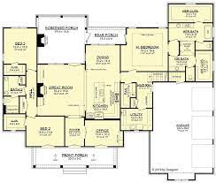 House plans start at $1,015. 4 Bedroom Rectangular One Story House Plans House Storey
