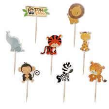 Maybe you would like to learn more about one of these? Baby Shower Party Elephant Lion Tiger Cupcake Toppers With Sticks Decorations Jungle Animal Theme Kids Favors Cake Toppers 24pcs Cake Decorating Supplies Aliexpress