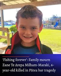 6-year-old Zane Te Arepa Milham-Maraki was crossing the Pātea bar