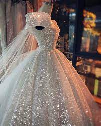 Princess Style Glitter Wedding Dresses 2020 Ball Gown In 2020 Sparkle Wedding Dress Ball Gowns Wedding Wedding Dresses