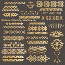Tribal Borders Digital Clip Art Gold Foil Tribal Aztec Etsy Pattern Art Digital Clip Art Tribal Patterns