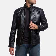 Tea House Black Leather Biker Jacket Black Leather Biker Jacket Leather Jacket Men Leather Jacket