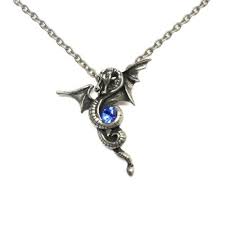 Gilind Eternal Dragon Pendant Necklace Gothic Jewelry Dragon Winding Sapphire With Gift Bag Gilind H Dragon Jewelry Sapphire Necklace Pendants Gothic Jewelry