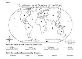 Click on the continents and oceans of the world to find out their names. Label The Continents And Oceans Worksheet Juleteagyd
