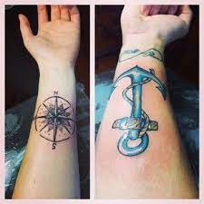 This Compass And Anchor For The Stablest Of Couples Tattoos Couple Tattoos Matching Tattoos