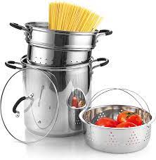 It has a tempered glass lid, and. Amazon Com Cook N Home 4 Piece Stainless Steel Pasta Cooker Steamer Multipots 12 Quart Silver Home Kitchen