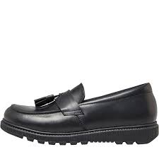 Buy Hush Puppies Junior Faye Back To School Leather Shoes Black