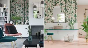 Un papier peint aux couleurs profondes et lumineuses qui offre une sensation de fraicheur à la pièce designer : 4 Nouveaux Papiers Peints 4murs Miami Vibes