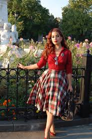 40s 50s Style Modern Version Of Vintage Fashions Plaid Skirt Red Sweater Girl Sixties Fashion Rockabilly Fashion Outfits Fashion