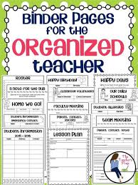Keep Your Teacher Binder Organized With These 15 Pages For Classroom Use Teacher Binder Organization Teacher Organization Teacher Binder
