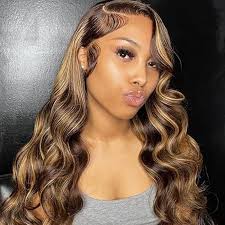 Lumiere 13x4 Body Wave Highlight Lace Front Wig Human Hair P4/27 Color