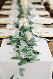 Eucalyptus A Little Or A Lot Perfect Either Way Eucalyptus Wedding Decor Wedding Table Flowers Wedding Table Garland