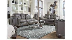Deshaud 2 piece faux leather reclining configurable living room set. 2 177 00 Marcella Gray Leather 3 Pc Living Room Classic Contemporary