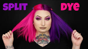 Spray the dye to coat a small section of hair and use your fingers to comb through it to ensure that it's completely covered. Hairstyles For Split Dyed Hair Youtube