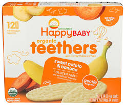 Buy Happy Baby Gentle Teethers Organic Teething Wafers Banana Sweet Potato 12 Count Box Soothing Rice Cookies For Teething Babies Dissolves Easily Organic Gluten Free No Artificial Flavor Online In Canada B00vs7npyw