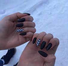 Pin By Brooklyn On Nails Checkered Nails Nails Fire Nails